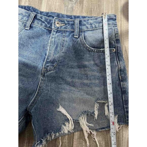 Gracia Women Distressed Denim Shorts Blue Size Large A000497 - Picture 8 of 12